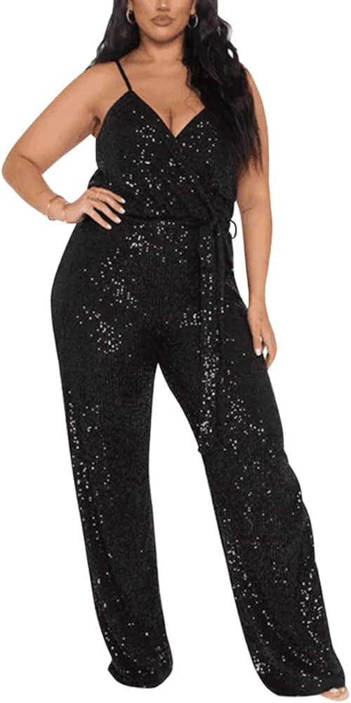 BFFBABY Womens Sexy Sequin Rhinestone Romper Long Sleeves Mesh See Through Jumpsuit Clubwear Body... | Amazon (US)