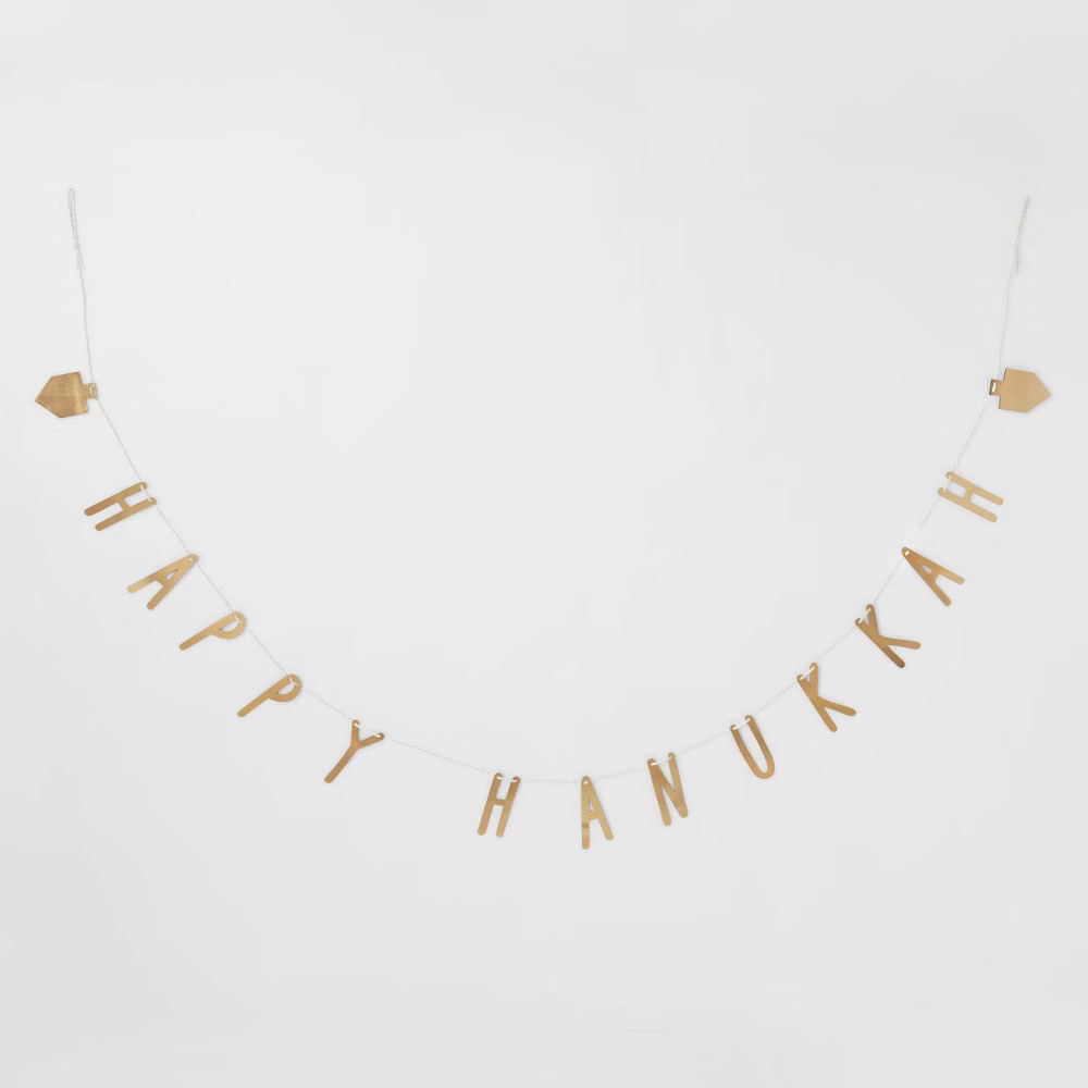 72" Happy Hanukkah Garland Gold - Threshold™ | Target