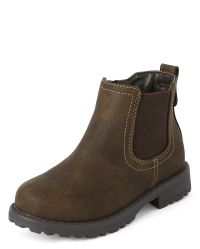 Toddler Boys Faux Leather Chelsea Boots | The Children's Place  - DK BROWN | The Children's Place