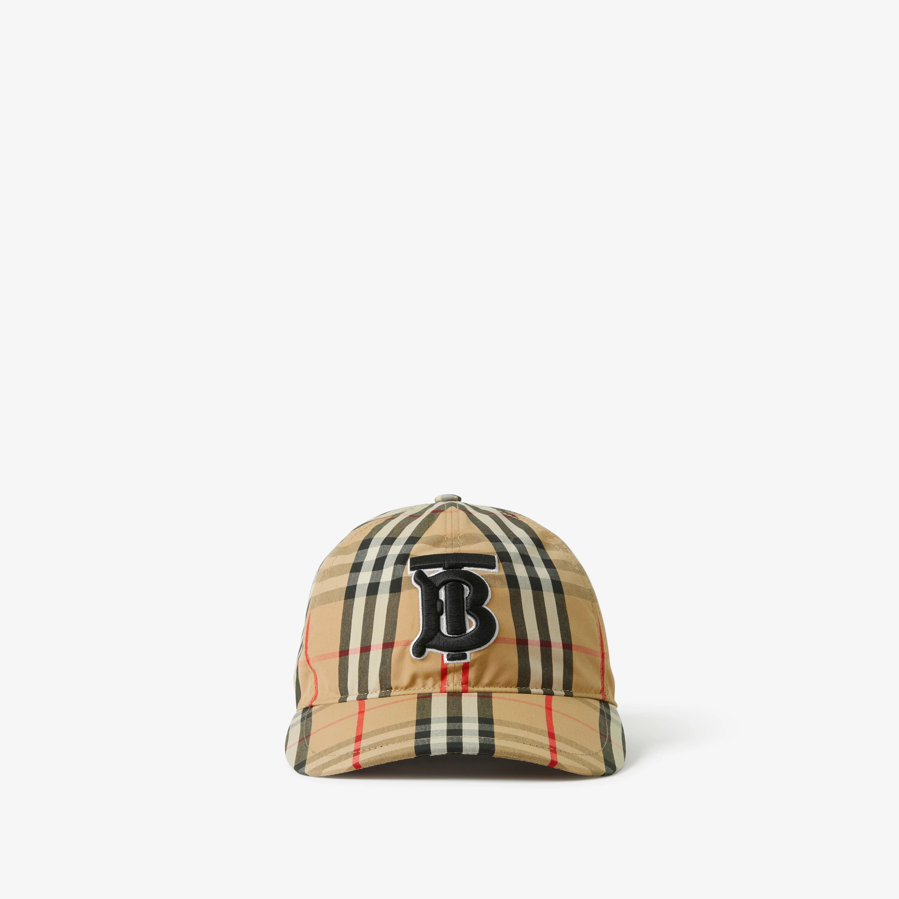 Monogram Motif Vintage Check Cotton Baseball Cap in Archive Beige | Burberry® Official | Burberry (US)