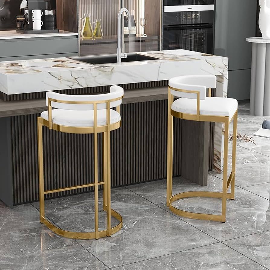 Brass gold white cointer stool | Amazon (US)