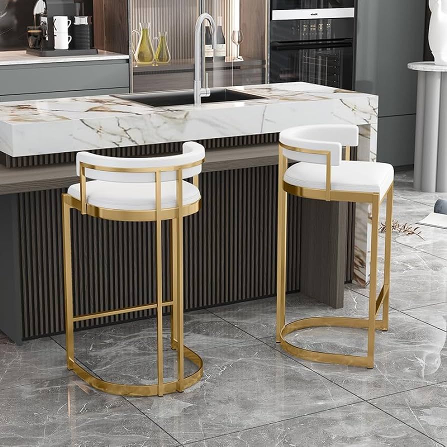 Brass gold white cointer stool | Amazon (US)
