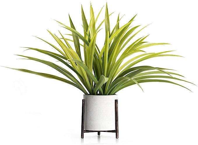 Velener Artificial Potted Long Leaf Plant with Metal Stand for Home Decor (Orchid Leaf) | Amazon (US)