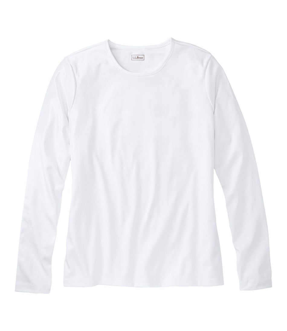 Women's Pima Cotton Tee, Long-Sleeve Crewneck | L.L. Bean