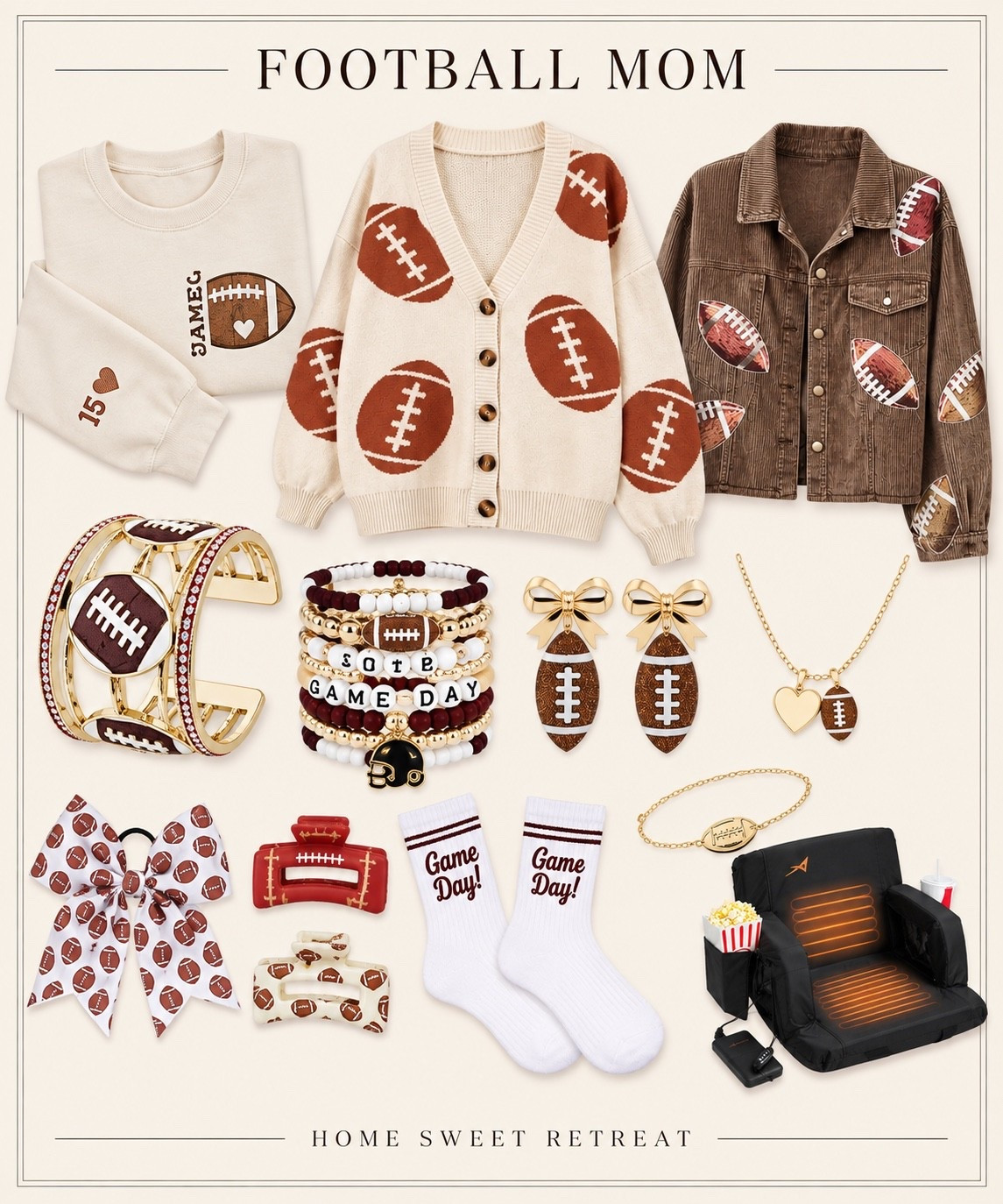 Football mom finds but make them actually cute 🏈🤎

Because apparently spending your entire weekend at a football field is a lifestyle now👍🏻 Cozy layers, game-day accessories + a heated stadium seat that might be the real MVP.

#LTKSeasonal #LTKHome