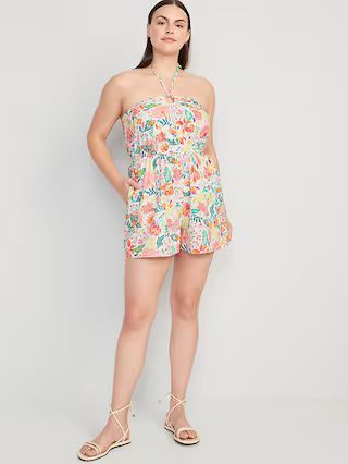 Fit &amp; Flare O-Ring Floral Romper -- 3.5-inch inseam | Old Navy (US)