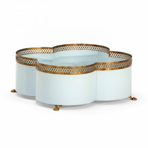 Wildwood Lamps Tracery Quatrefoil Cachepot Lagoon | Gracious Style