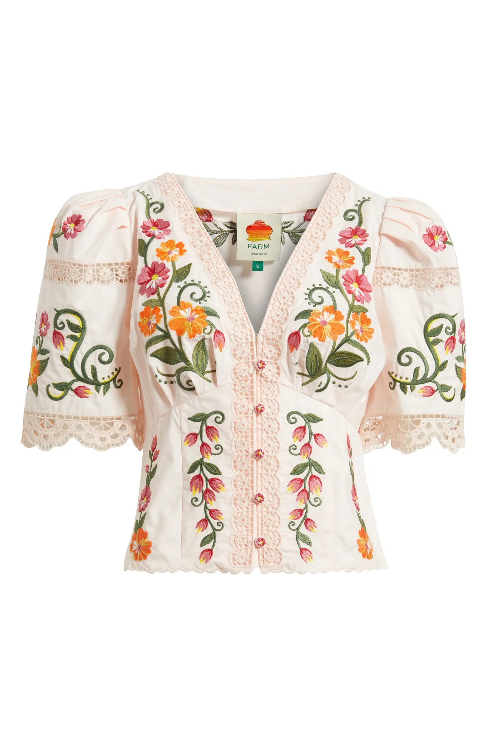 Floral Embroidered Cotton Top | Nordstrom