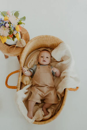 Tan Short Overall | Mebie Baby