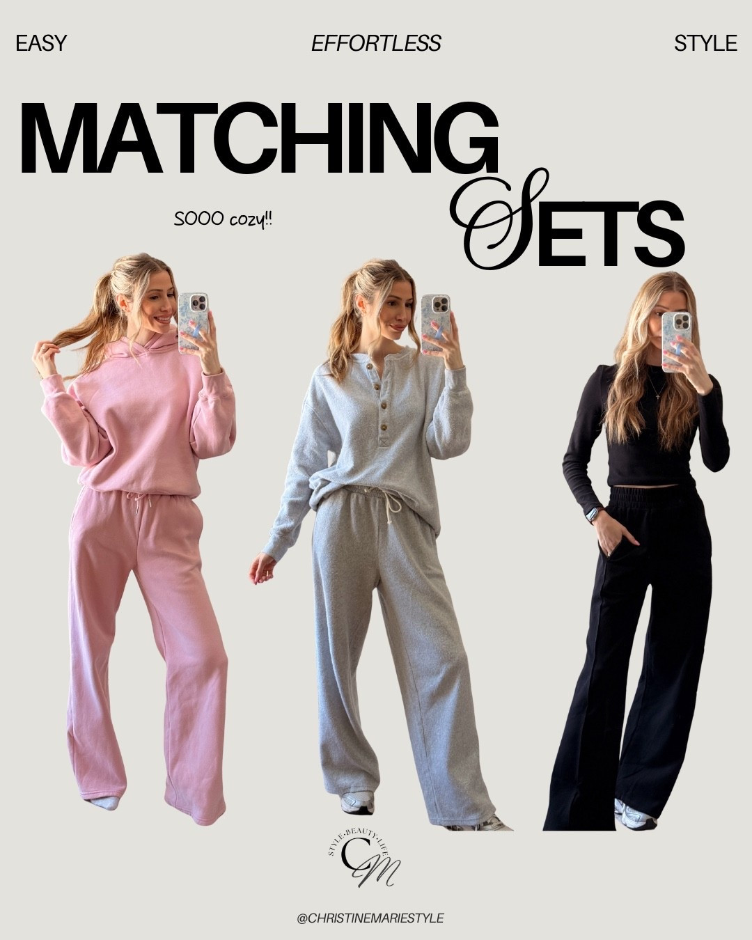 Matching sets that are cozy loungewear 









Abercrombie
Aerie 
Amazon sets 

#LTKValentine #LTKvlog #LTKmorningroutine