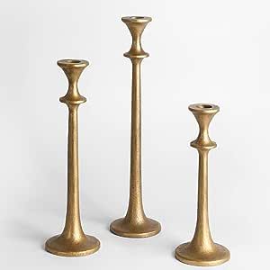 Iron Taper Candle Holder - Set of 3 Decorative Candle Stand - Candlestick Holder for Wedding, Din... | Amazon (US)