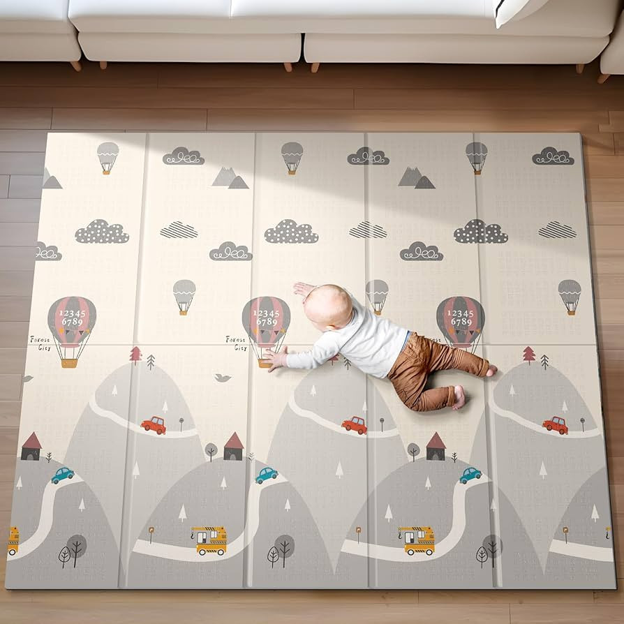 UANLAUO Foldable Baby Play Mat - 71 x 59 Inches, Reversible for Infants to Kids, Anti-Slip for In... | Amazon (US)