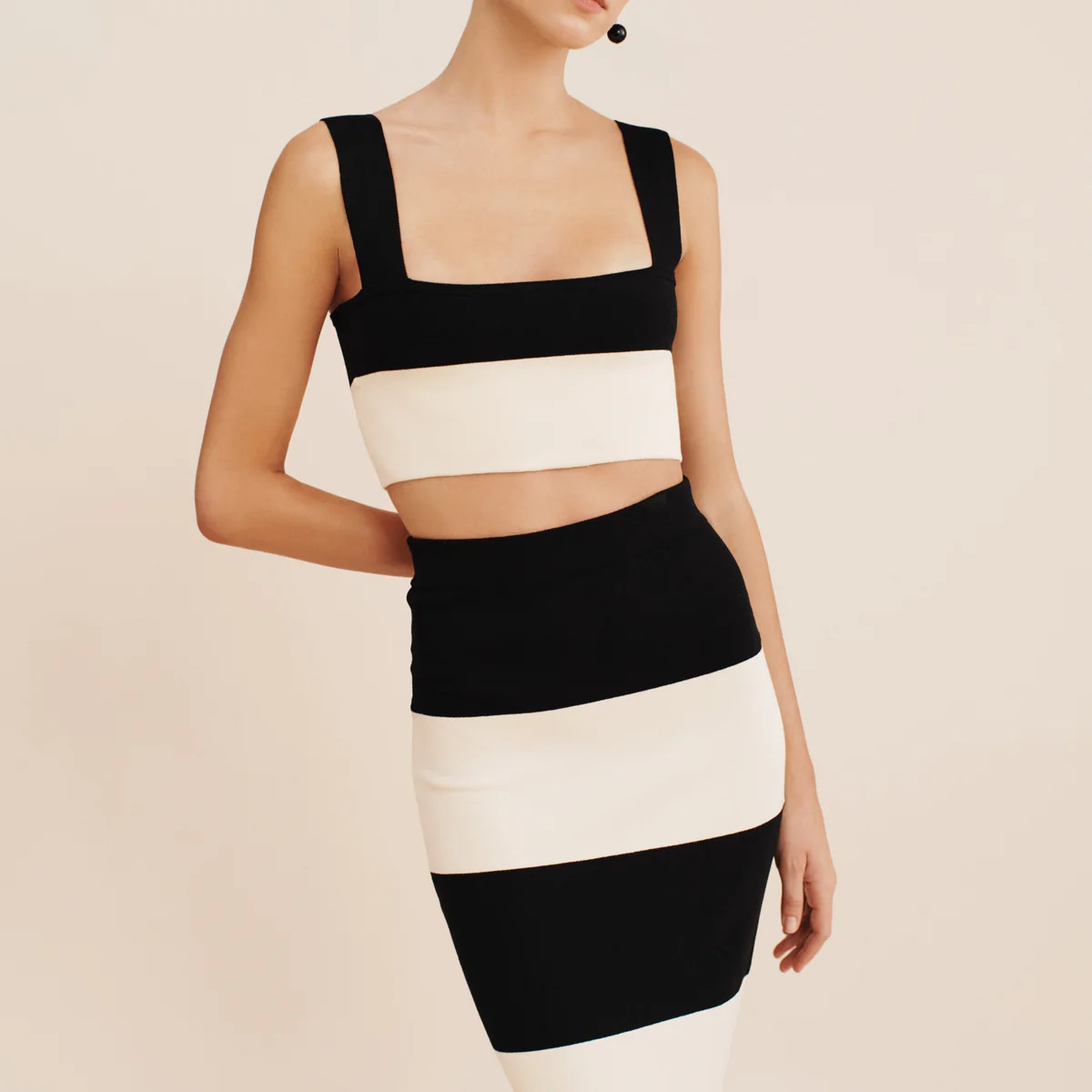 THEO CROP TOP - BLACK STRIPE | POSSE (US)