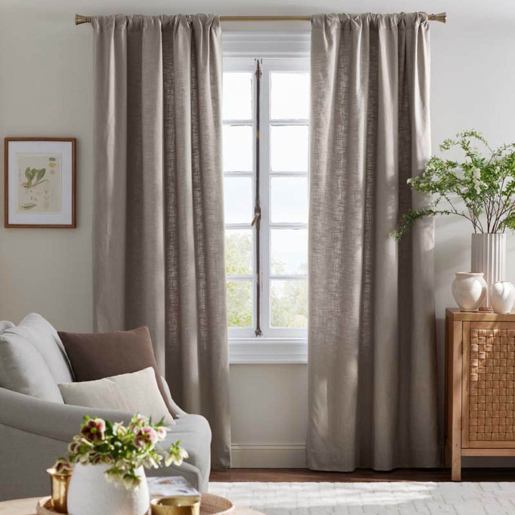 Texture Blackout Window Curtain - Fog, 96 in. | The Company Store