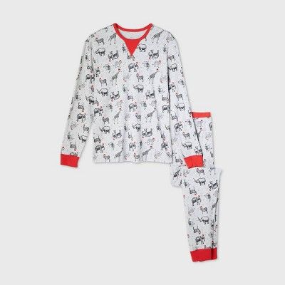 Men's Holiday Safari Animal Print Matching Family Pajama Set - Wondershop™ Gray | Target