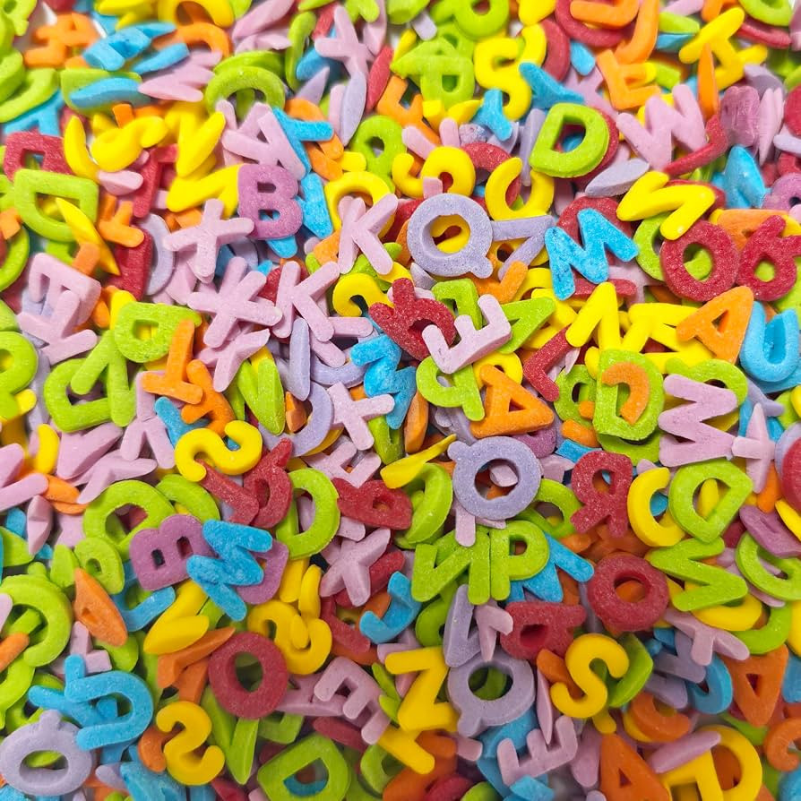 Senchanting Edible Alphabet Sprinkles (Full A\u2013Z Letter) for Cake Decorating, Edible Happy Bi... | Amazon (US)