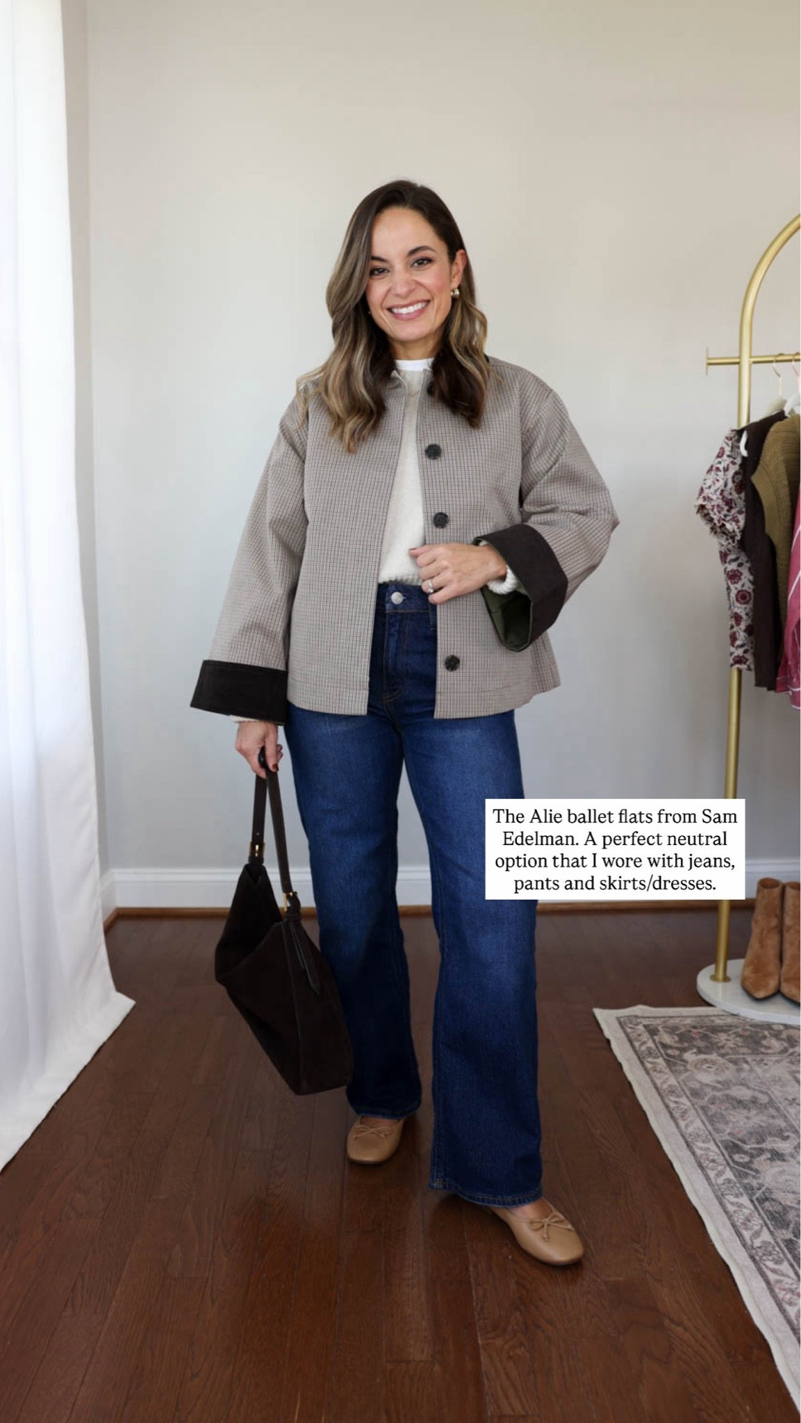 A look at my most worn pieces from last fall and winter that I can’t wait to wear again this year! 

Jeans (Quince): 24 short in stormy blue (Bella relaxed straight)
Sweater (Quince): xs in speckled beige 
Jacket (J.Crew): xxs - runs large 
Flats (Sam Edelman): true to size

#LTKPetite