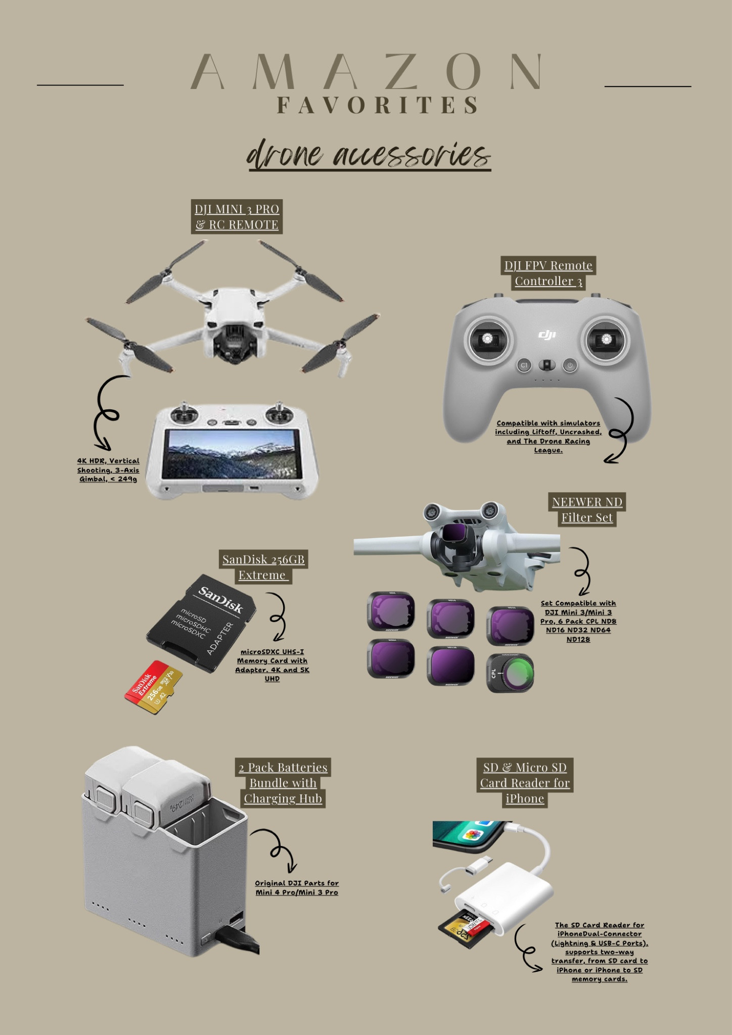 Check out my list for my go-to, every day Drone Accessories on Amazon! Shop now ✨