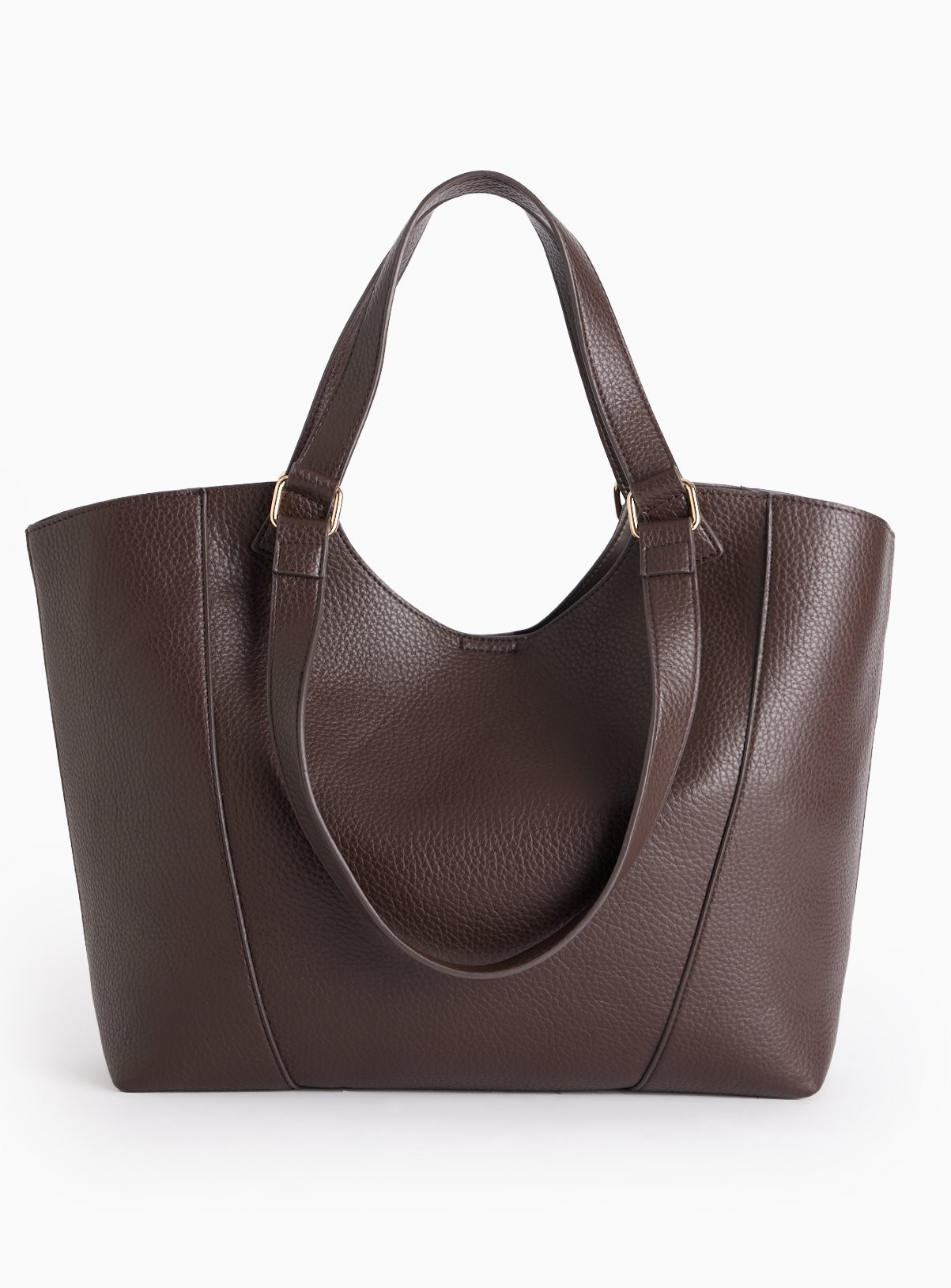 Chocolate Brown Faux Leather Shopper Bag One Size | Tu Clothing