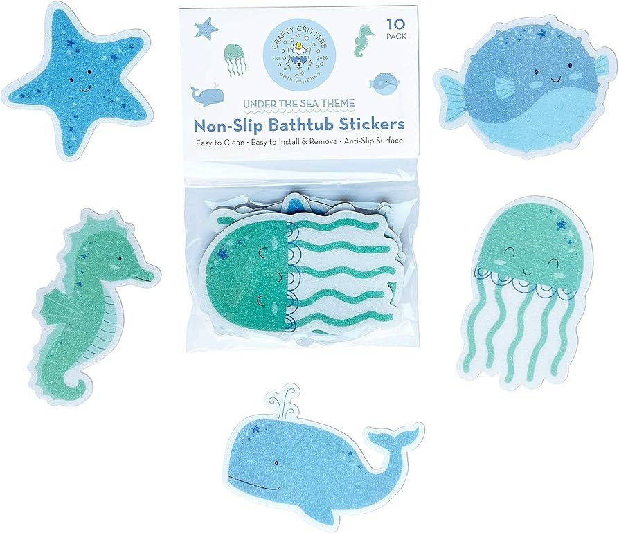 Non-Slip Bathtub Stickers 10 Pack Under The Sea Non Slip Tub Stickers. Safe Tub Stickers Non Slip... | Amazon (US)