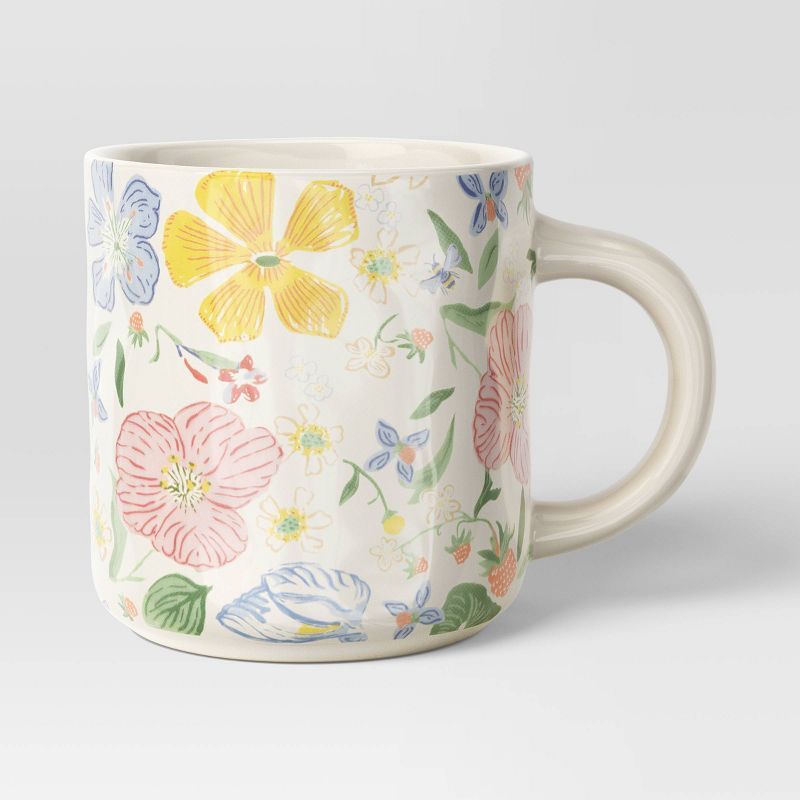 15.1oz Stoneware Floral Mug - Threshold™ | Target