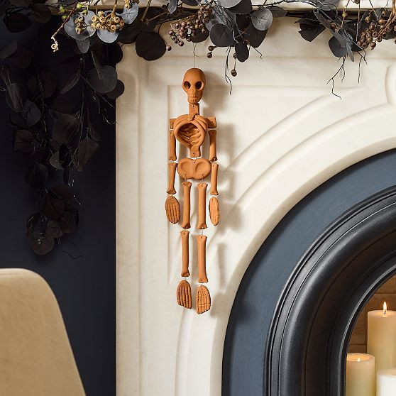 Terracotta Hanging Skeleton, Skull, Terracotta, 17 | West Elm (US)