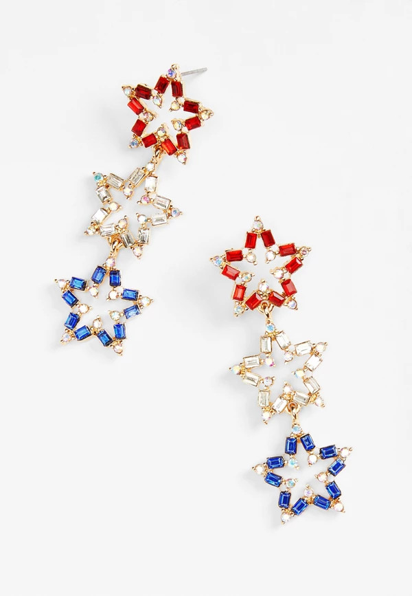 Americana Stars Drop Earrings | Maurices