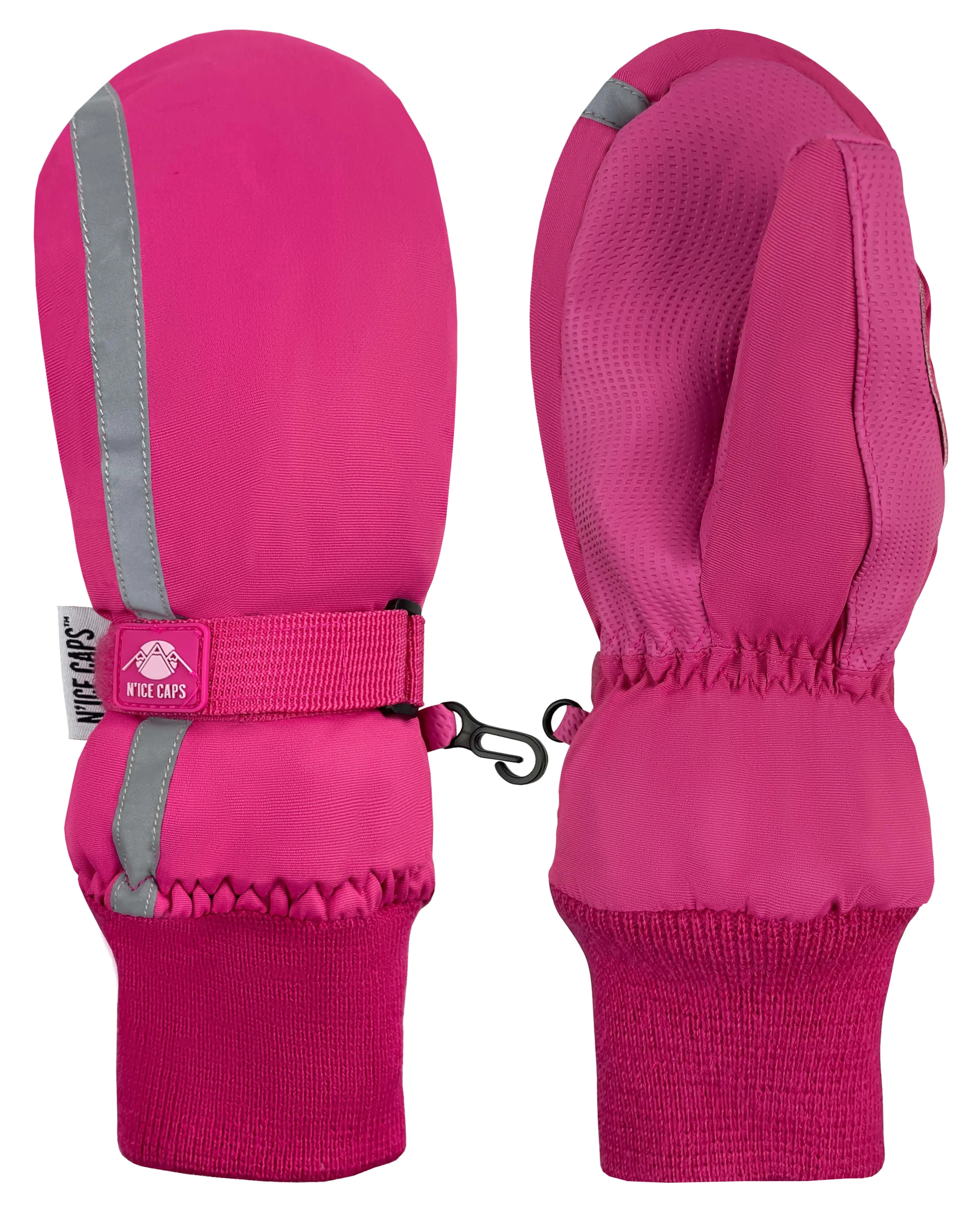 N'Ice Caps Kids Waterproof Thinsulate Mittens Reflector Winter Snow Unisex Toddler Pink | Walmart (US)