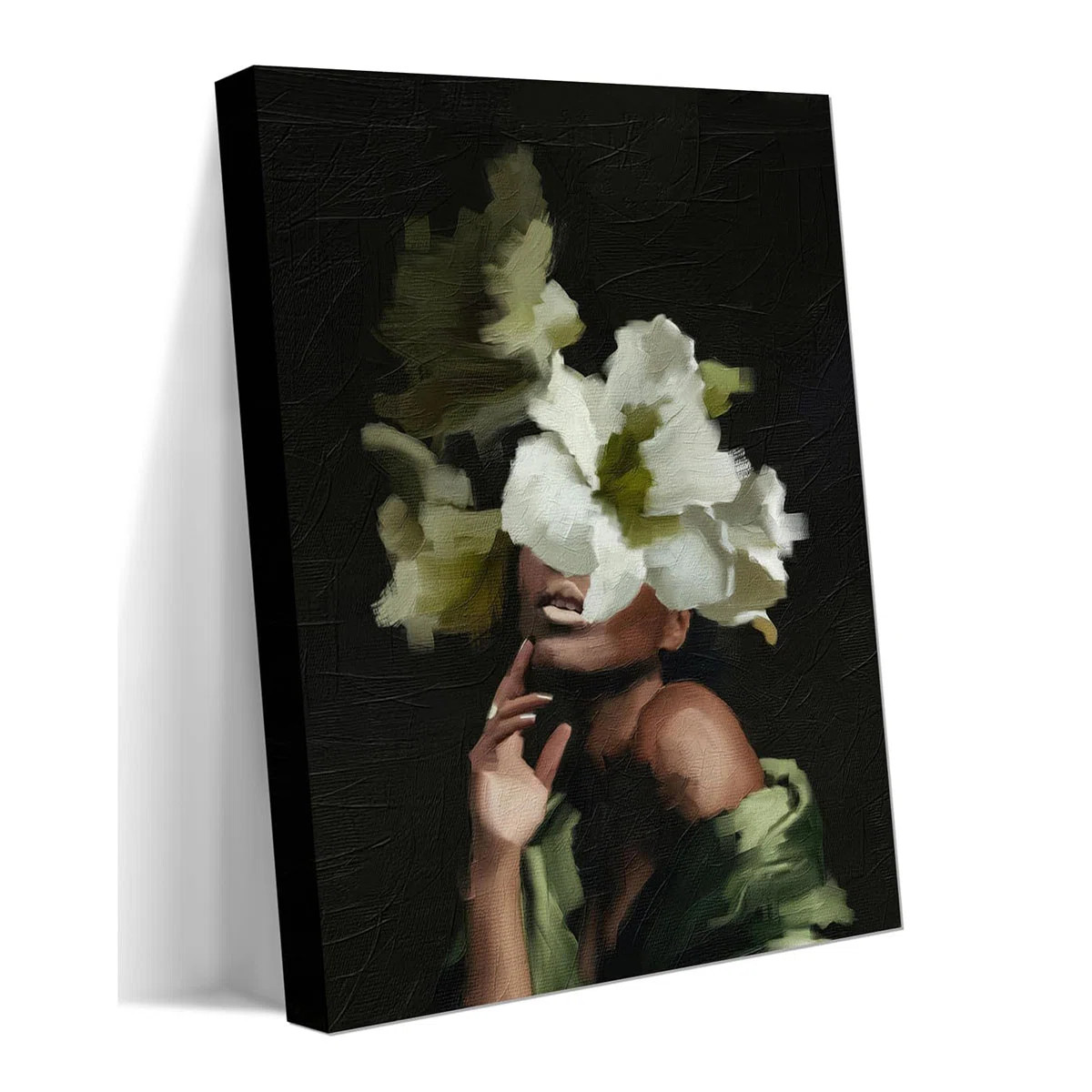 Framed Head Flower African American Wall Art, Fashion Black Girl Pictures Wall Decor Black Woman ... | Wayfair North America