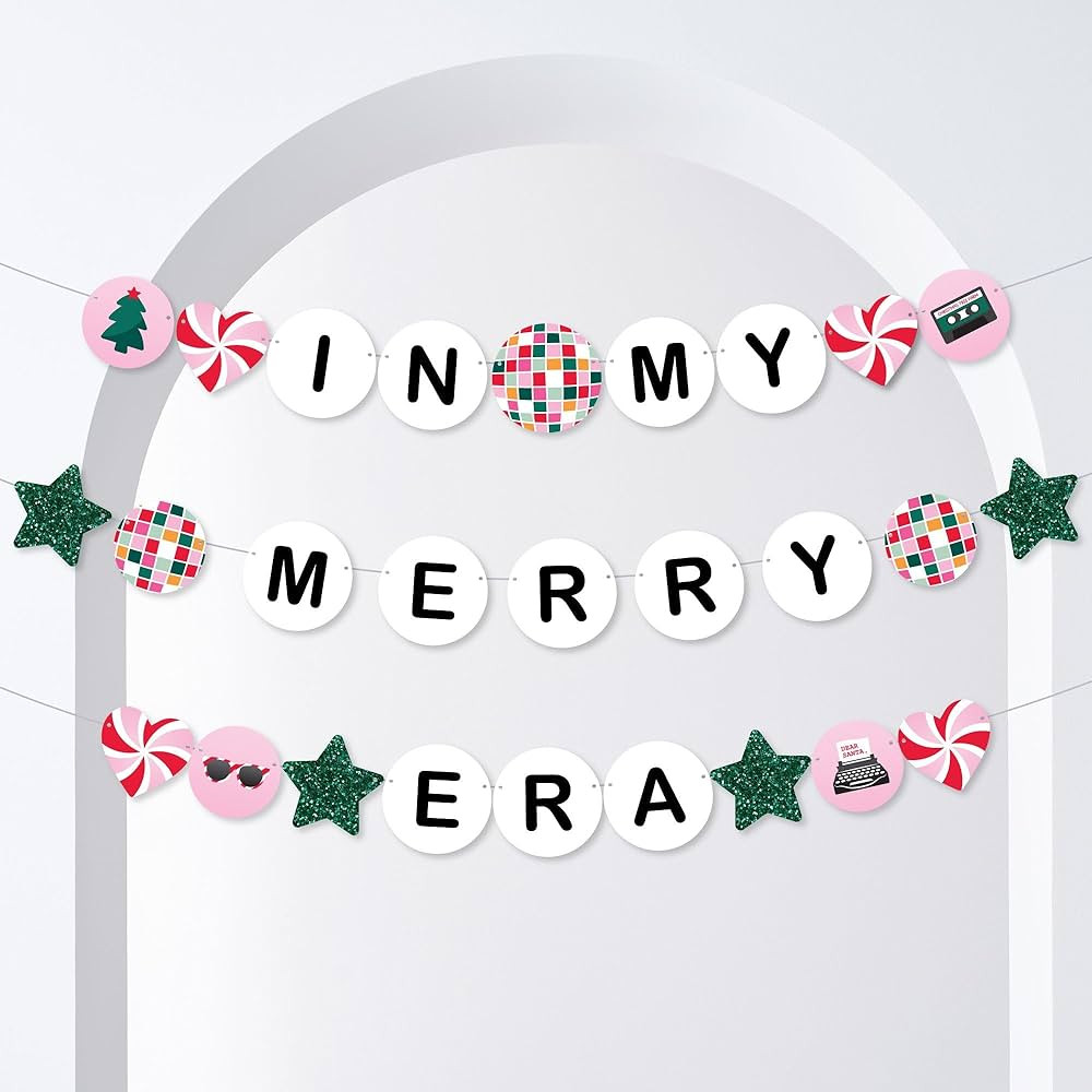 Big Dot of Happiness In My Merry Era Banner, Christmas Party Decorations, Xmas Holiday Backdrop, ... | Amazon (US)