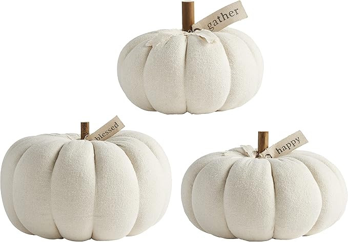 Mud Pie Cream Pumpkin Sitter, Medium, 7 1/2" x 7 1/2" Dia | Amazon (US)
