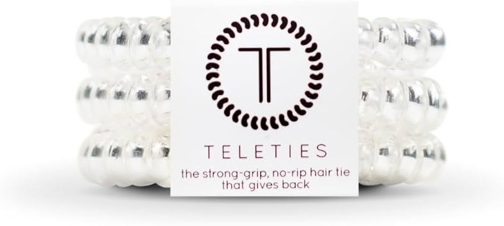 TELETIES - Spiral Hair Coils - Ponytail Holder Hair Ties for Women - Phone Cord Hair Ties - Stron... | Amazon (US)