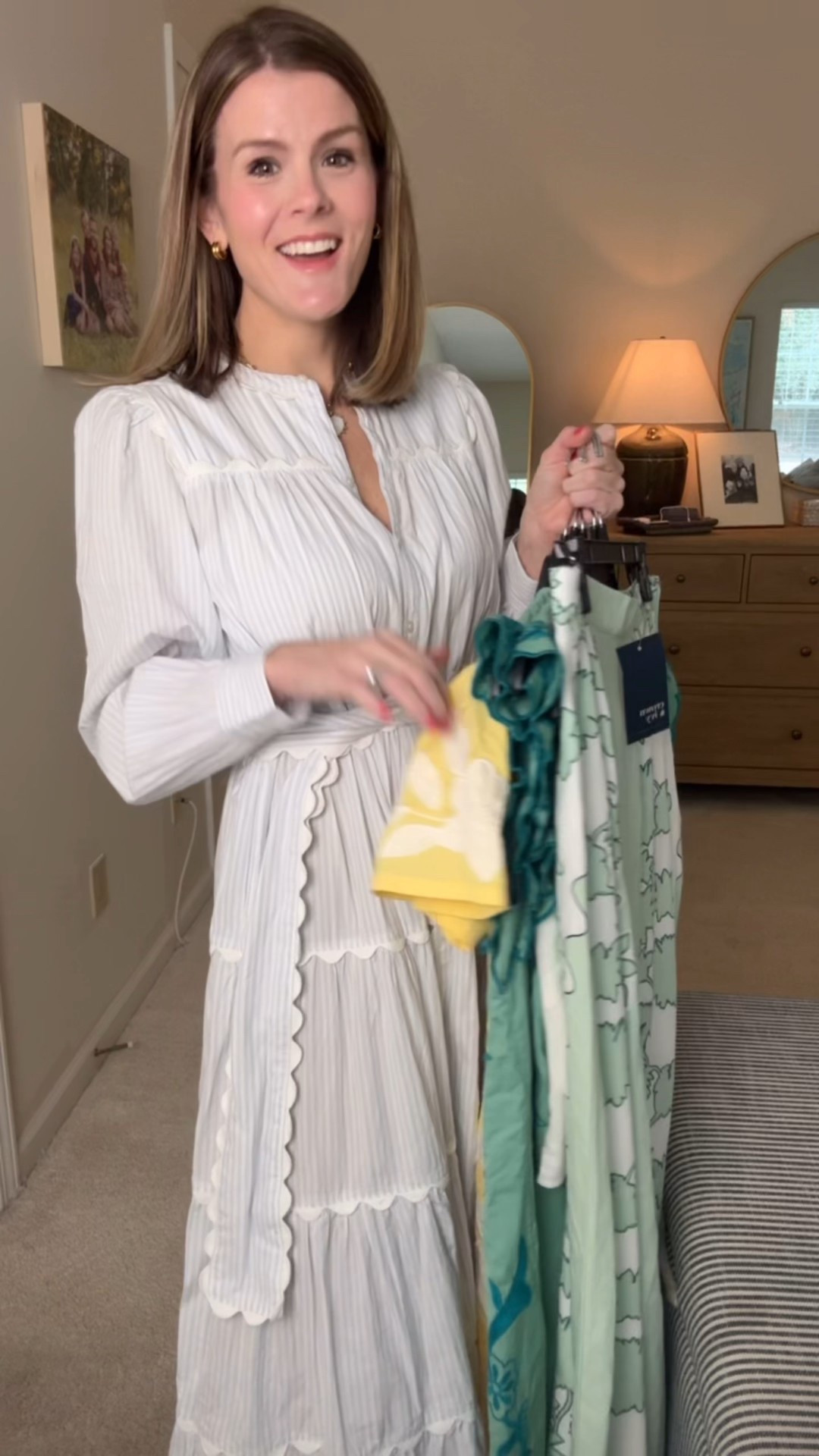 size info 

Dress 1 Size Small 
2 Piece Set Size 4 Skirt Size Small Top 
Dress 3 size XS, boxier fit so sized down!! Runs big 
Dress 4 size small 

#LTKSaleAlert #LTKootd