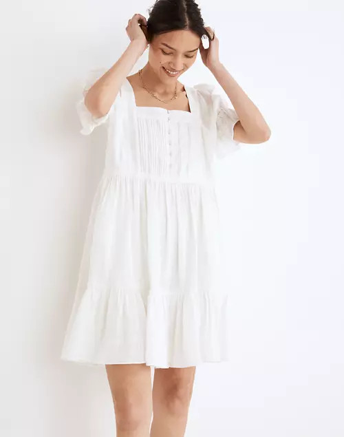 Puff-Sleeve Drawstring Mini Dress | Madewell