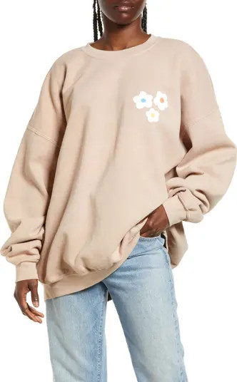 Be Kind Daisies Cotton Blend Fleece Sweatshirt | Nordstrom