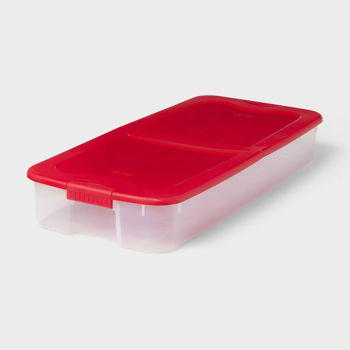 74qt Ultra Clear Underbed Box - Rocket Red Lid and Latch - Brightroom™: Plastic Storage, 74 Vol... | Target