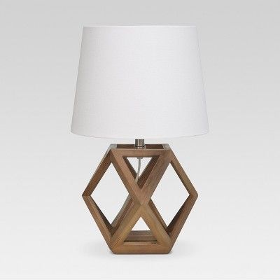 Geometric Wood Figural Accent Lamp Brown - Threshold™ | Target