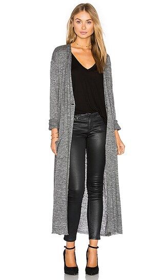 twenty Armas Long Cardigan in Heather Grey | Revolve Clothing