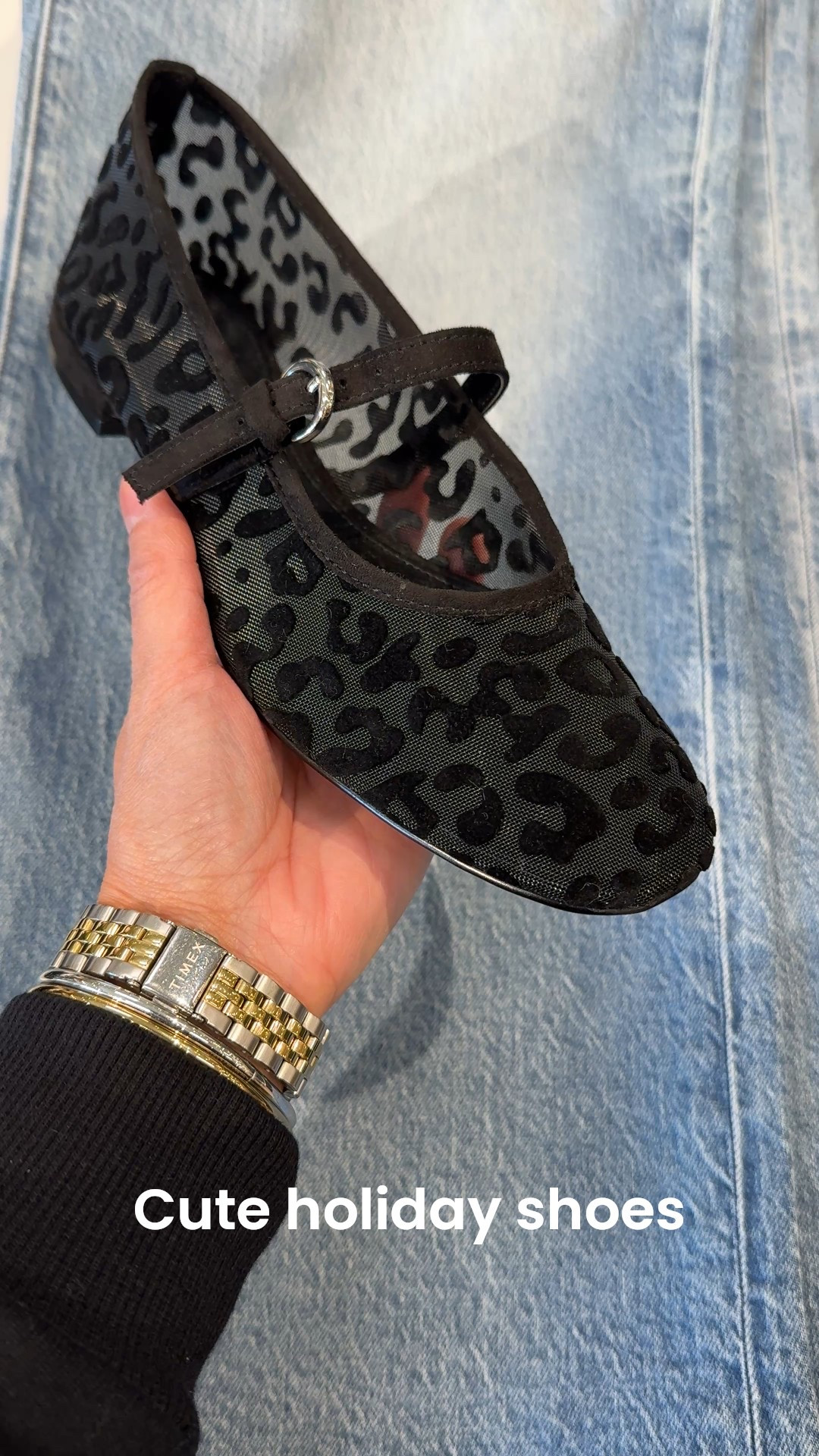 Cute holiday shoes. Holiday outfits. Casual holiday outfits. 
I love mesh shoes and these flats have a little edge with the leopard texture  

#LTKHoliday #LTKShoeCrush #LTKOver40