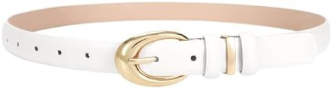 TRIWORKS Women Leather Belt for Jeans Pants Fashion Ladies Skinny Faux Leather Dress belt with Go... | Amazon (US)