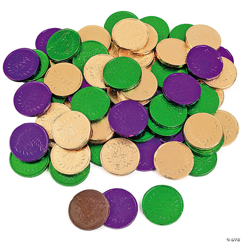 Mardi Gras Coins Chocolate Candy - 76 Pc. | Oriental Trading Company