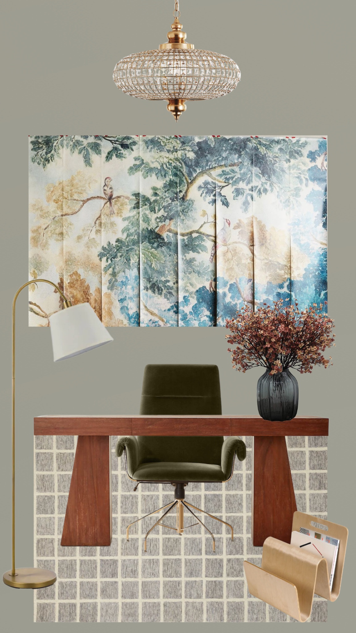 office mood board! #homeoffice #wallmural 

#LTKFind #LTKhome #LTKSale