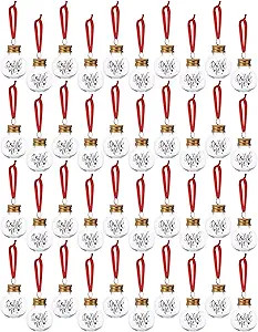 48 Pcs Christmas Booze Balls Boozeballs Booze Ornament Balls Fillable Clear Christmas Balls Festi... | Amazon (US)