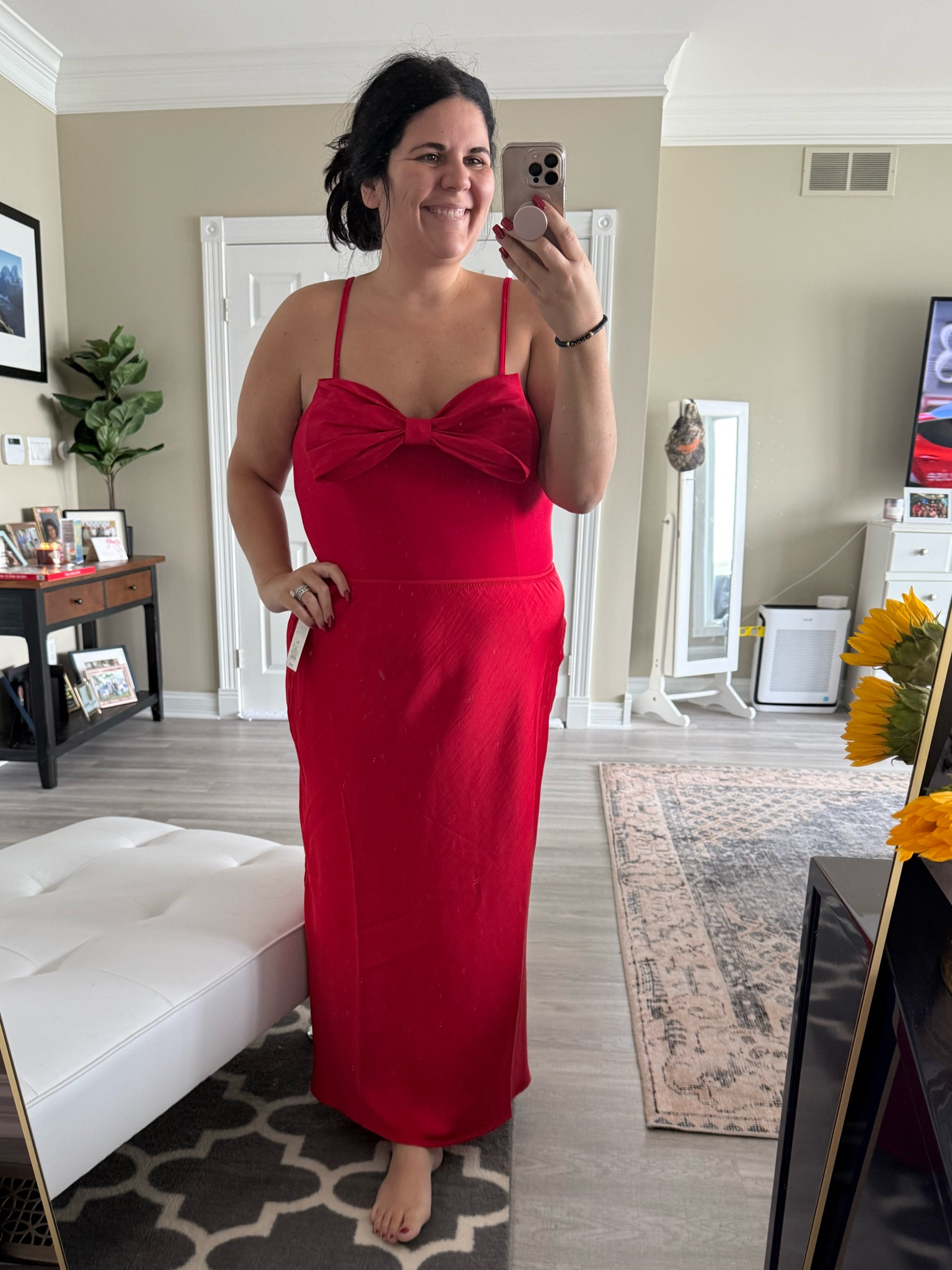 If you prefer a solid color, you can pair this red bow top with this skirt as well! 

#LTKHoliday #LTKCyberWeek #LTKSeasonal