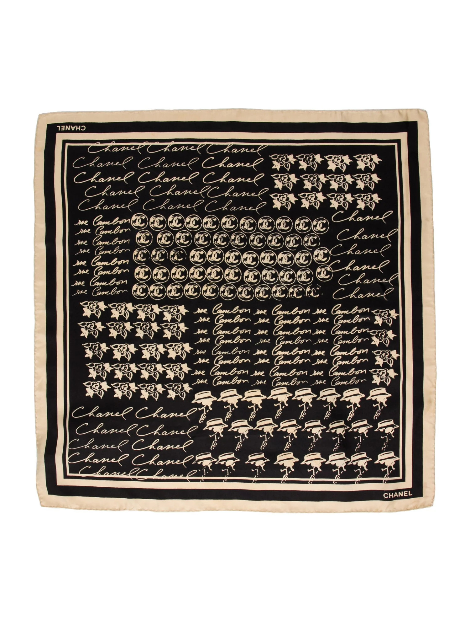 Silk Interlocking CC Logo Scarf | The RealReal