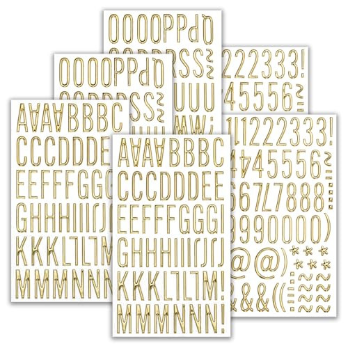 Dizdkizd 3D Gold Letter Stickers, 1 Inch Foam Puffy Alphabet Number Decals for Personalized Presents, Scrapbooking, Grad Cap Decorations, Photo Album - 6 Sheets | Amazon (US)
