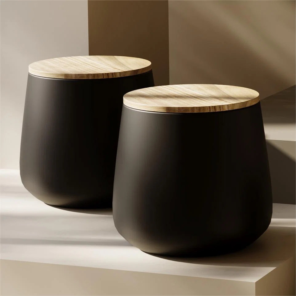 Outdoor Side Table With Storage (Set of 2) | Wayfair North America