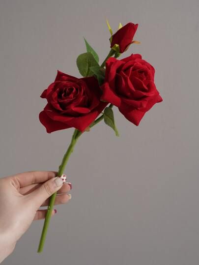 1pc Artificial Rose With 3pcs Head | SHEIN