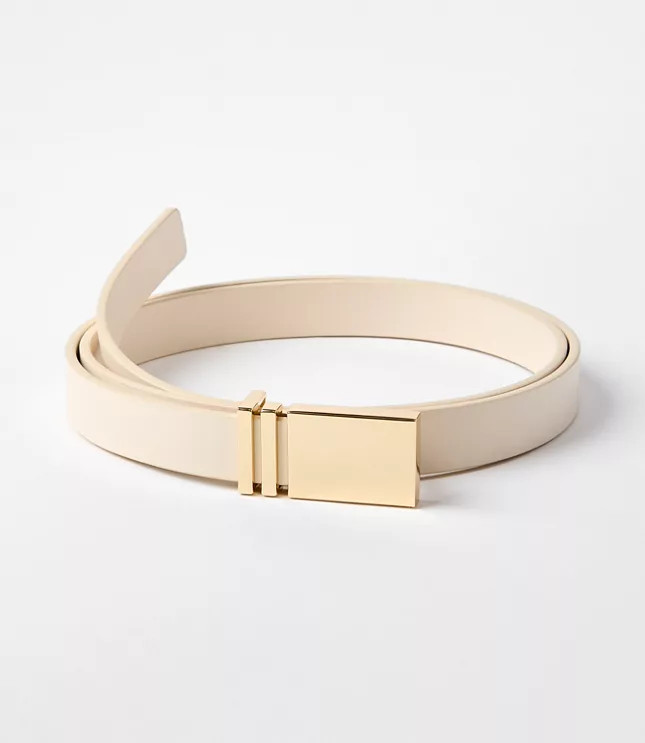 LOFT Versa Plaque Buckle Leather Belt | LOFT