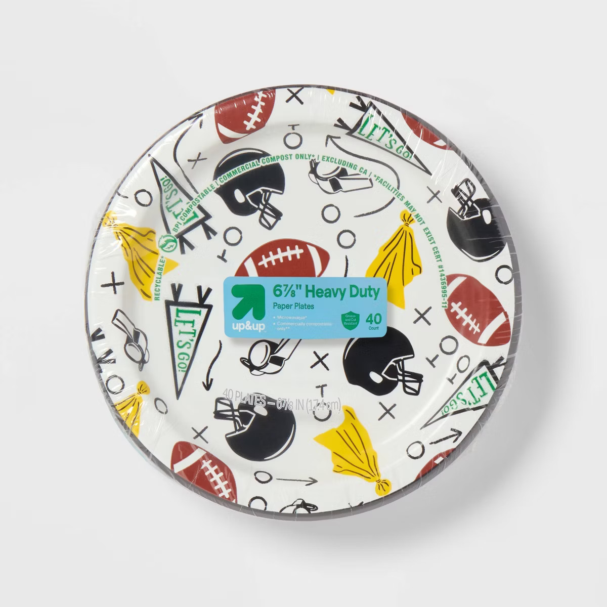 Game Day Disposable Plates 7" - Football Icons - 40ct - up&up™ | Target